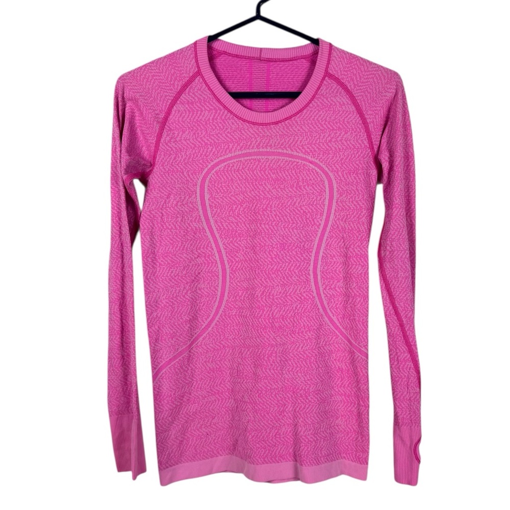 Swiftly Tech Long Sleeve Hip Length Size 6 Heathered Raspberry - Picture 1 of 4